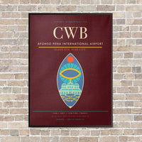 Thumbnail for Afonso Pena International Airport CWB vertical canvas print - framed - dark red background