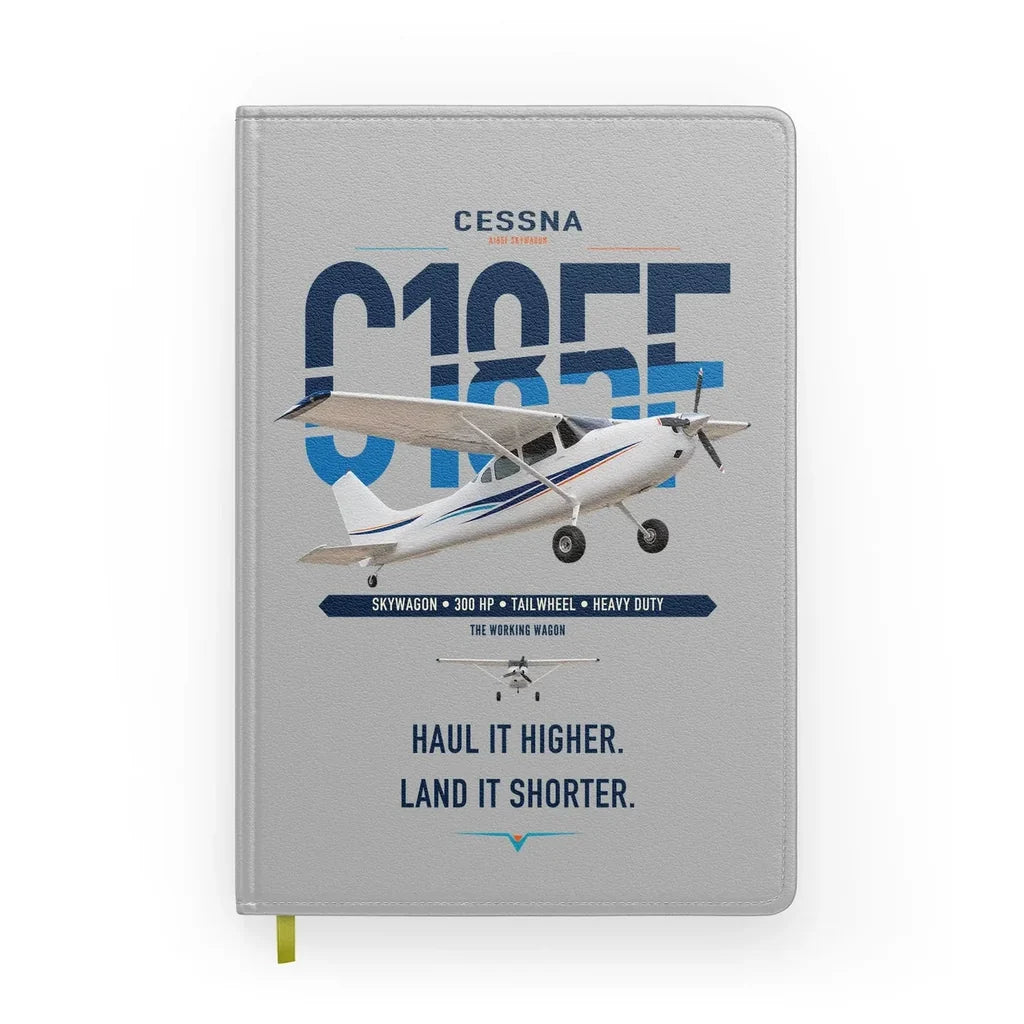 Cessna A185F Skywagon design on light gray notebook