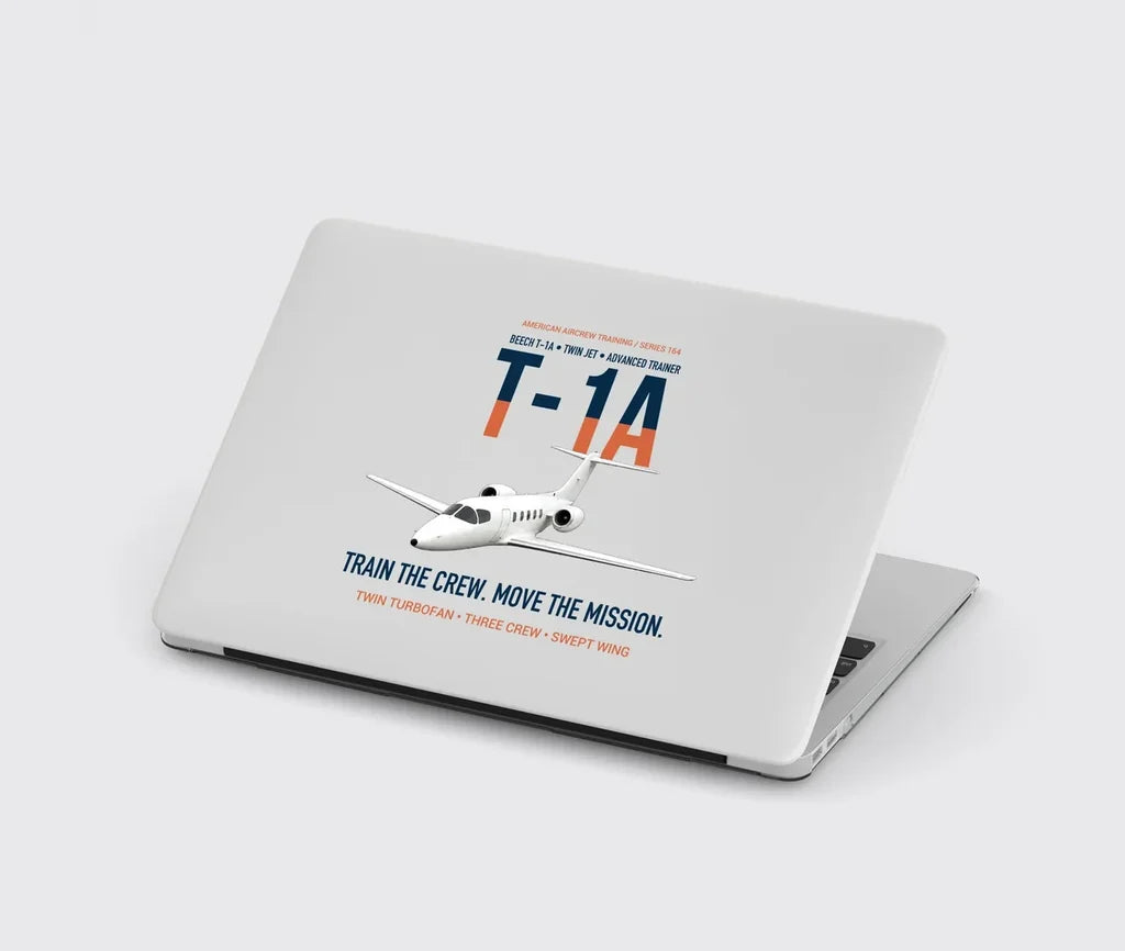 T-1A Jayhawk Advanced Jet Trainer design on light gray MacBook case