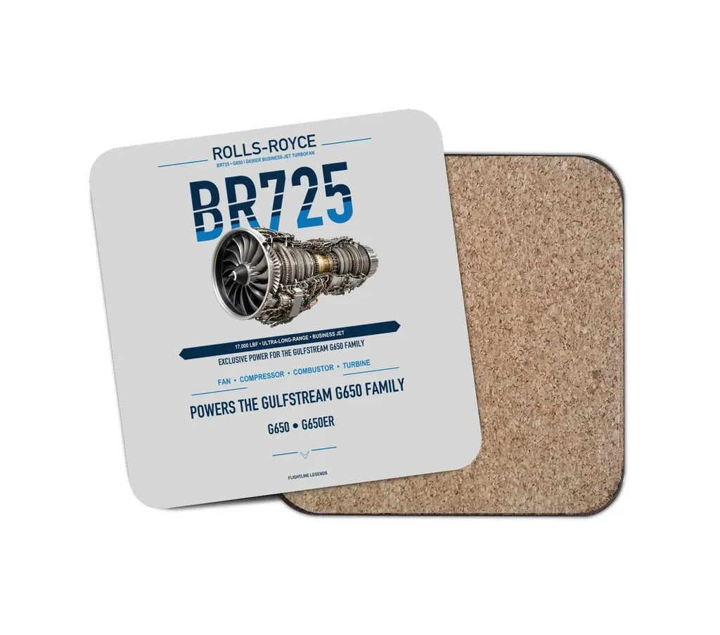 Embraer ERJ145 design on light gray 1 piece coaster