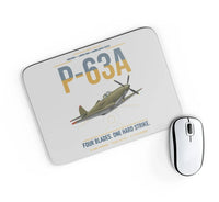 Thumbnail for P-63A Kingcobra design on light gray rectangle mouse pad