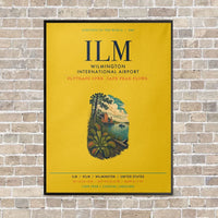 Thumbnail for Wilmington International Airport ILM vertical canvas print - framed - yellow background