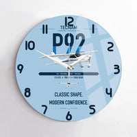 Thumbnail for Tecnam P92 Echo MkII design on light blue no frame wall clock