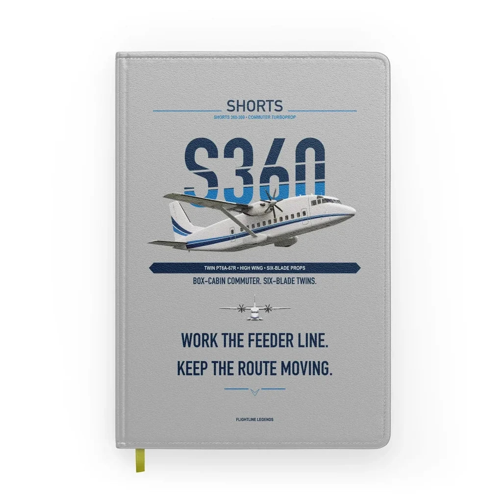Shorts 360-300 design on light gray notebook