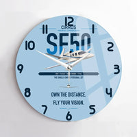 Thumbnail for Cirrus Vision Jet G2+ design on light blue no frame wall clock