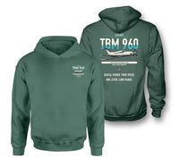 Thumbnail for Daher TBM 960 design on green double-side hoodie, double-side print