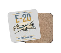 Thumbnail for E-2D Advanced Hawkeye design on light gray 1 piece coaster