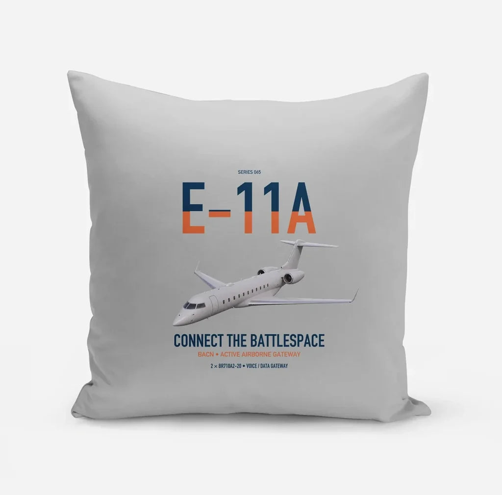 E-11A BACN design on light gray pillow