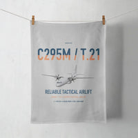 Thumbnail for Airbus C295M T.21 design on light gray towel