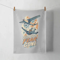 Thumbnail for Door Open Fear Gone design on light gray towel