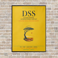 Thumbnail for Blaise Diagne International Airport DSS vertical canvas print - framed - yellow background