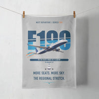 Thumbnail for Embraer E190 design on light gray towel