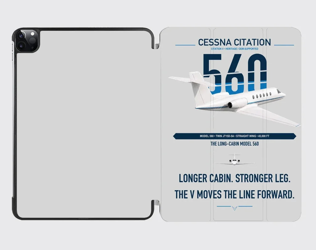 Cessna Citation 560 - Citation V design on light gray ipad tablet case