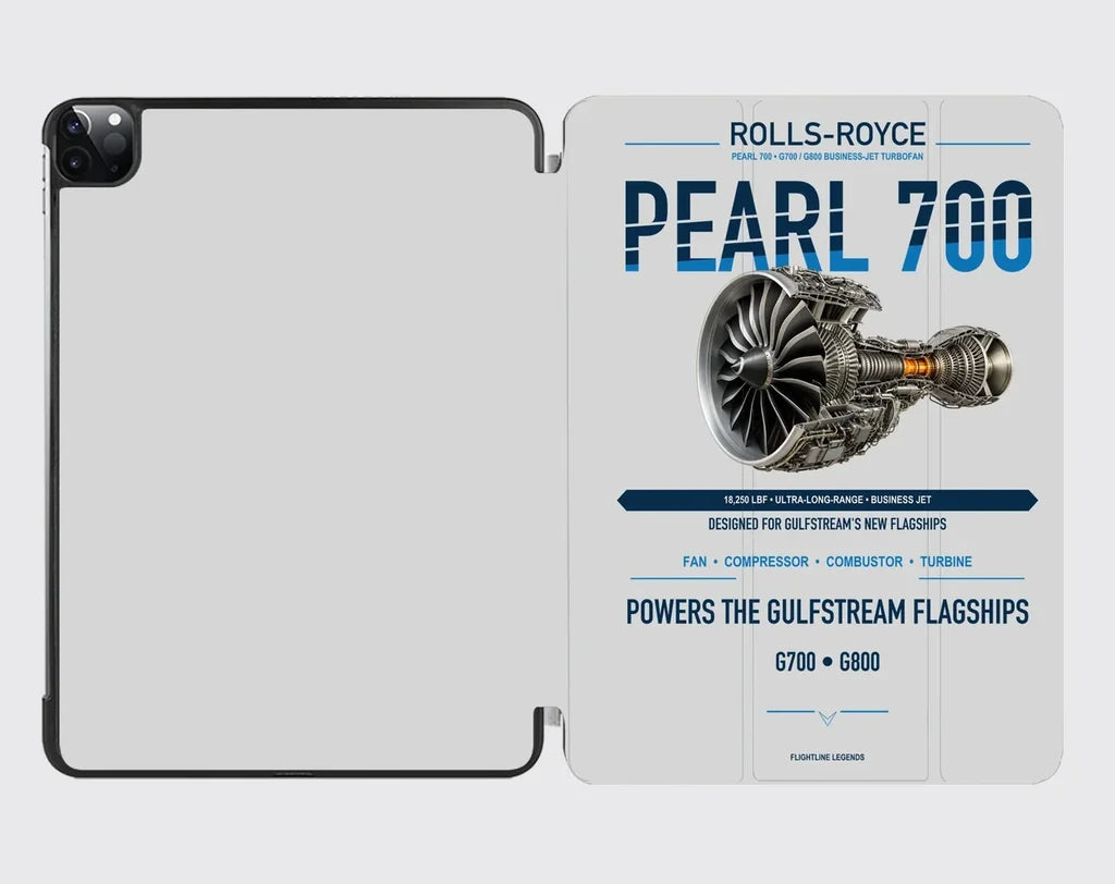 PEARL 700 design on light gray ipad tablet case