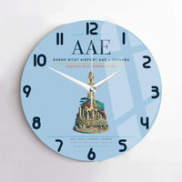Thumbnail for Rabah Bitat Airport (AAE) design on light blue no frame wall clock
