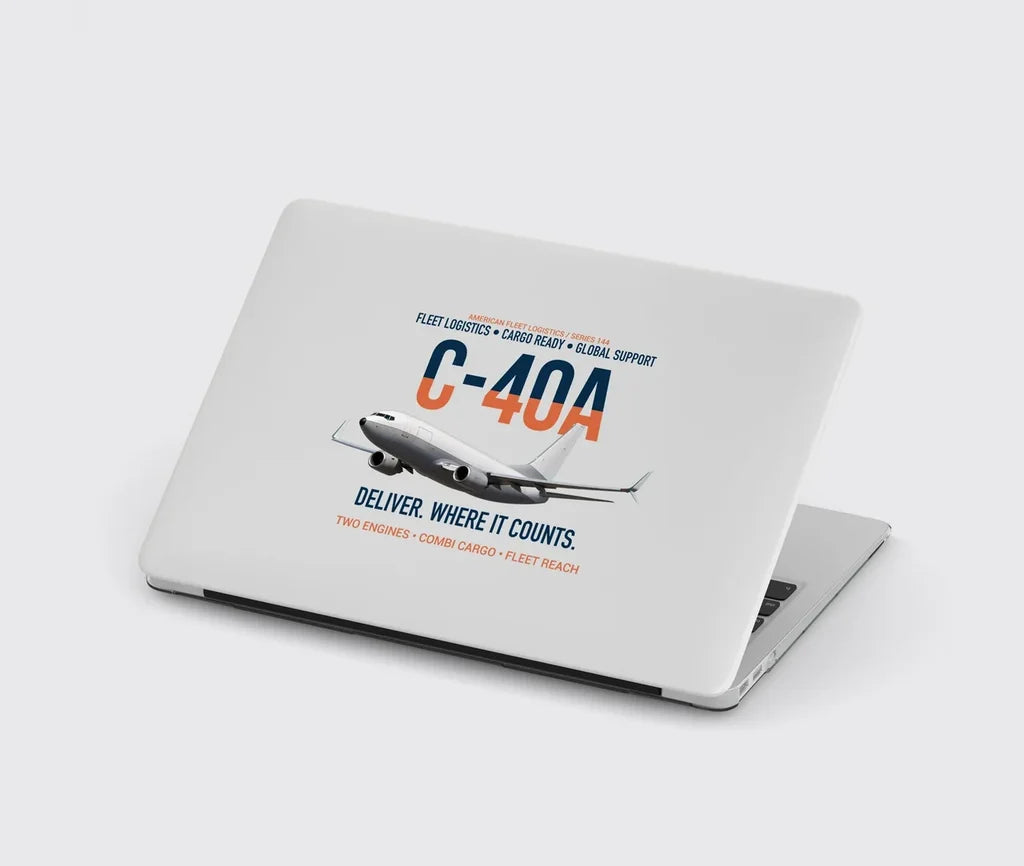 C-40A Clipper Fleet Logistics Ready design on light gray MacBook case
