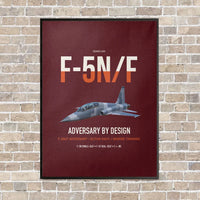 Thumbnail for F-5N F Adversary vertical canvas print - framed - dark red background
