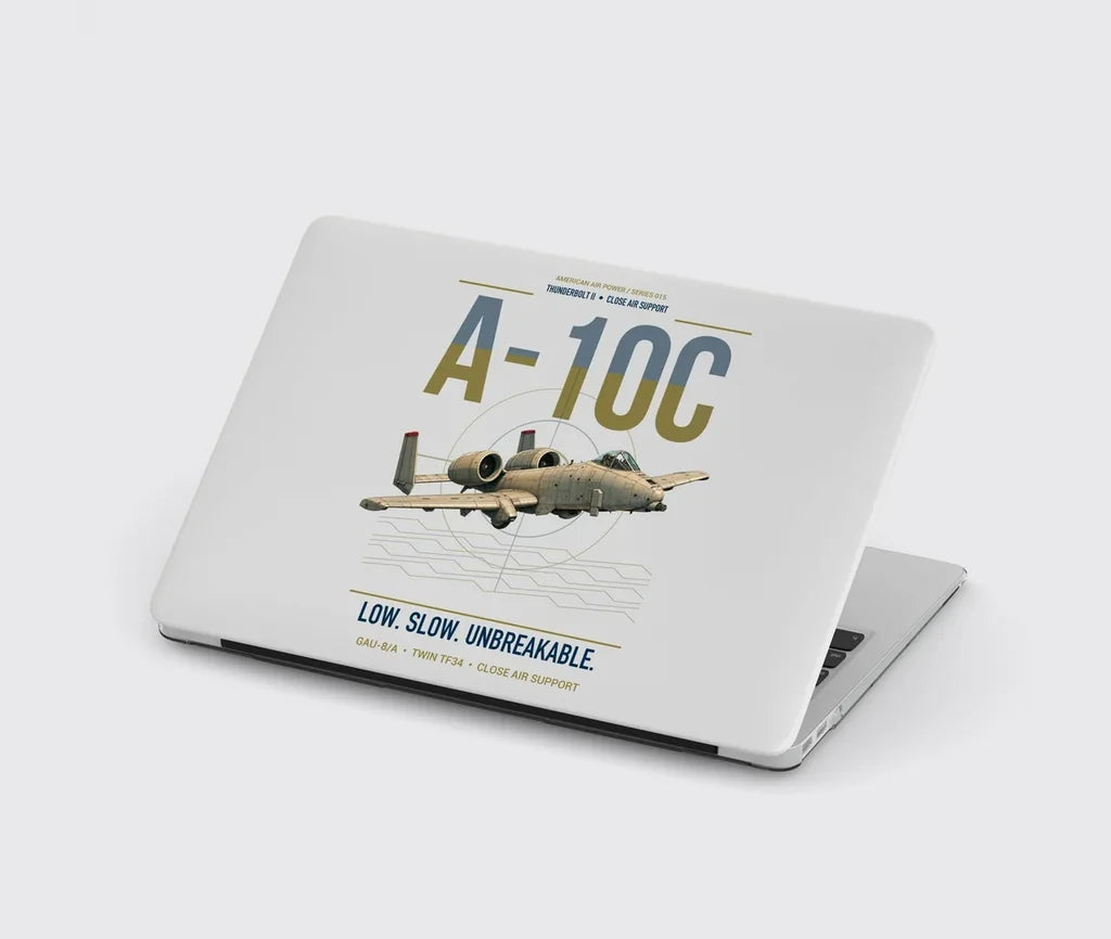 A-10C Thunderbolt II design on light gray MacBook case