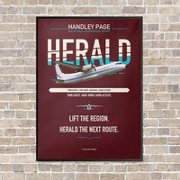 Thumbnail for Handley Page HPR.7 Dart Herald vertical canvas print - framed - dark red background