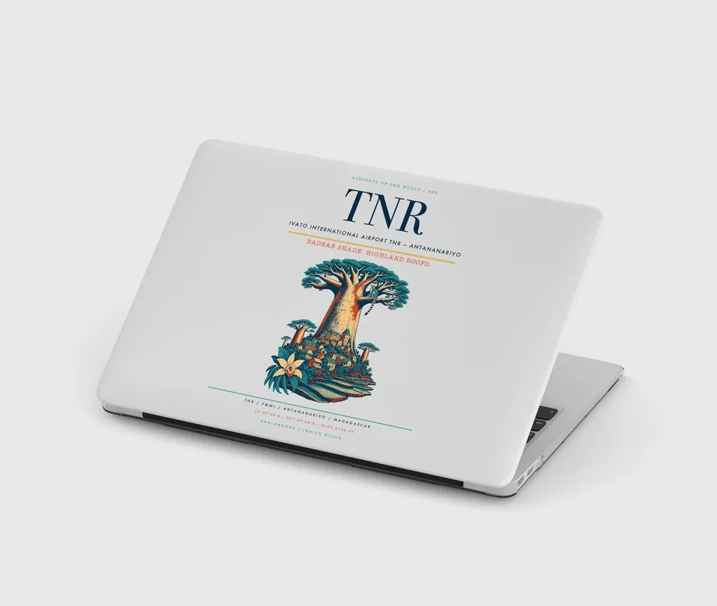 Ivato International Airport (TNR) design on light gray MacBook case