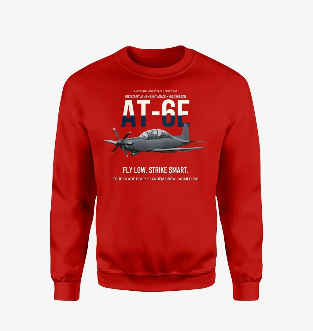 AT-6E Wolverine Light Attack design on red sweatshirt