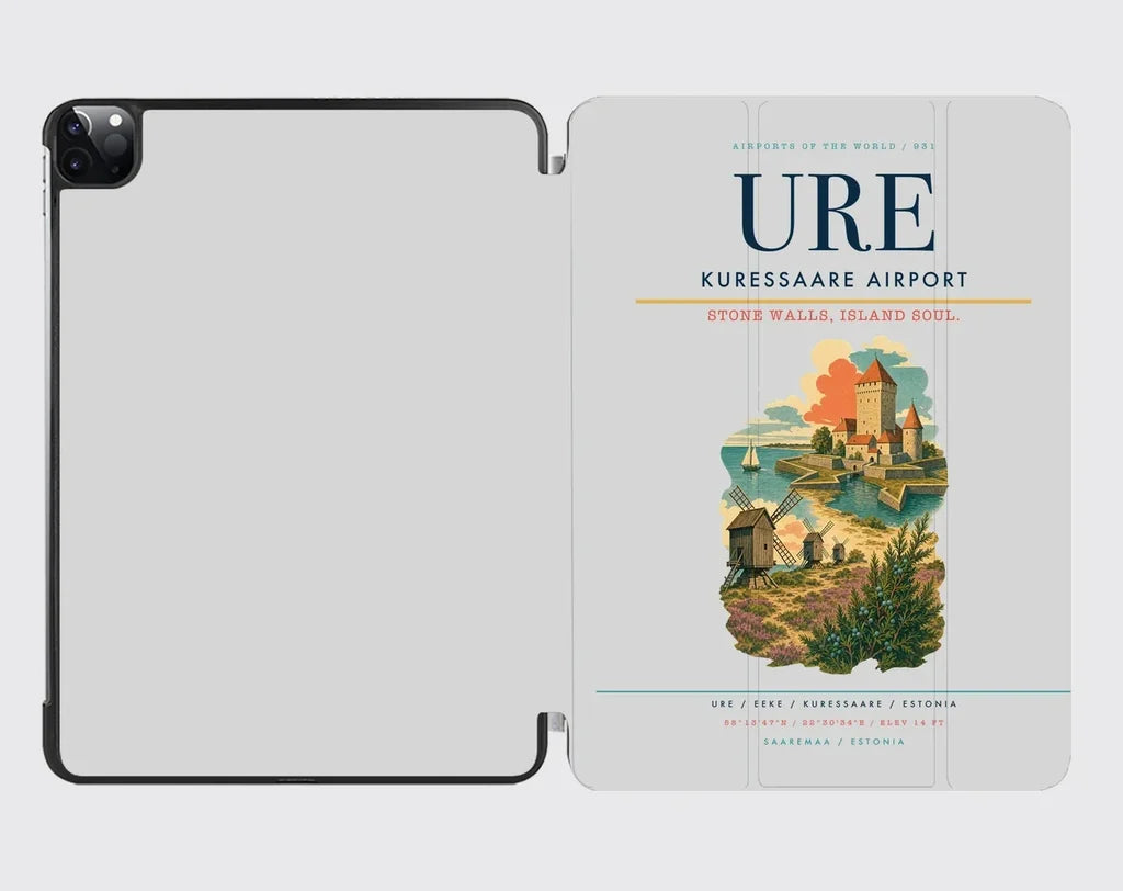 Kuressaare Airport (URE) design on light gray ipad tablet case