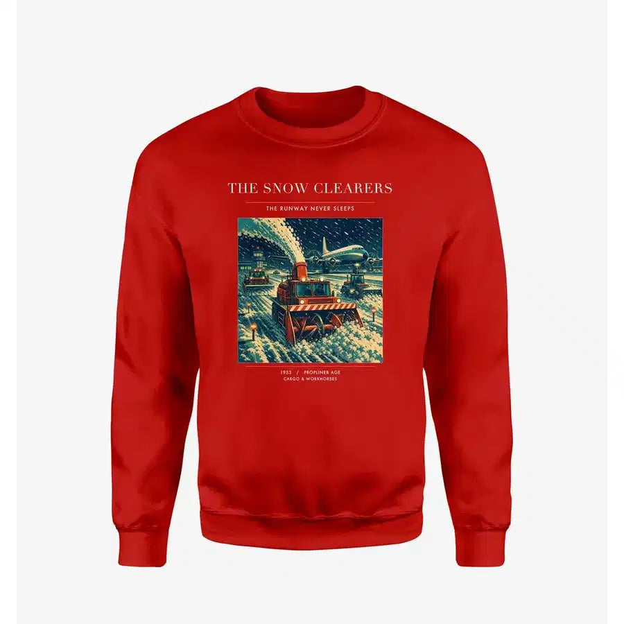VINTAGE G4105 - The Snow Clearers - Designed Sweatshirts design on red