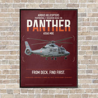 Thumbnail for Airbus Helicopters AS565 MBe Panther vertical canvas print - framed - dark red background