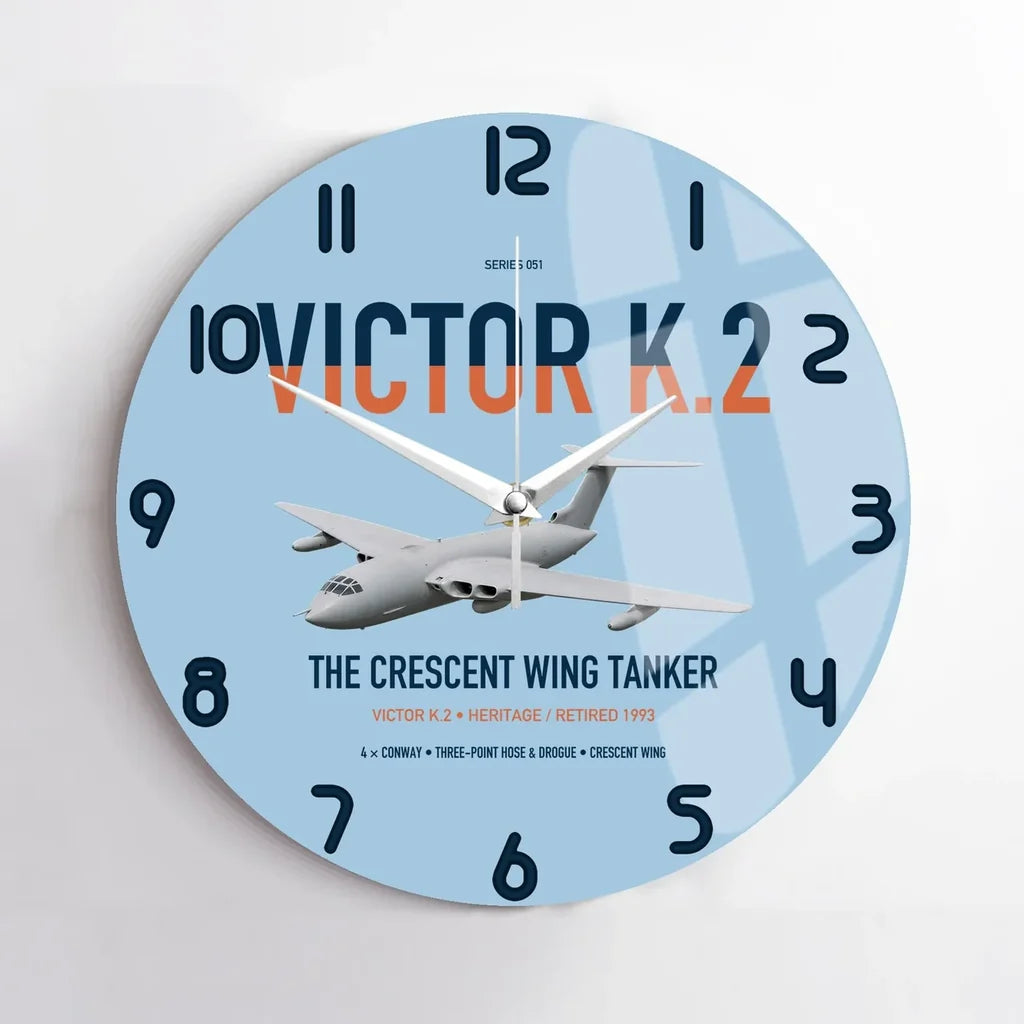 Handley Page Victor K.2 design on light blue no frame wall clock