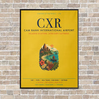 Thumbnail for Cam Ranh International Airport Nha Trang CXR vertical canvas print - framed - yellow background