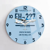 Thumbnail for Fairchild Hiller FH-227B design on light blue no frame wall clock