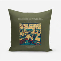 Thumbnail for VINTAGE G4375 - The Control Tower Tea - Designed Pillows design on greenarmy