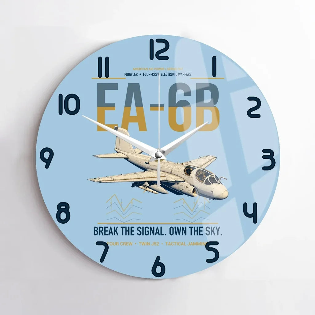 EA-6B Prowler design on light blue no frame wall clock