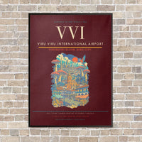 Thumbnail for Viru Viru International Airport VVI - Canvas Framed - Dark Red