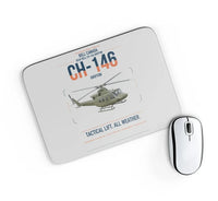 Thumbnail for Bell Canada CH-146 Griffon design on light gray rectangle mouse pad