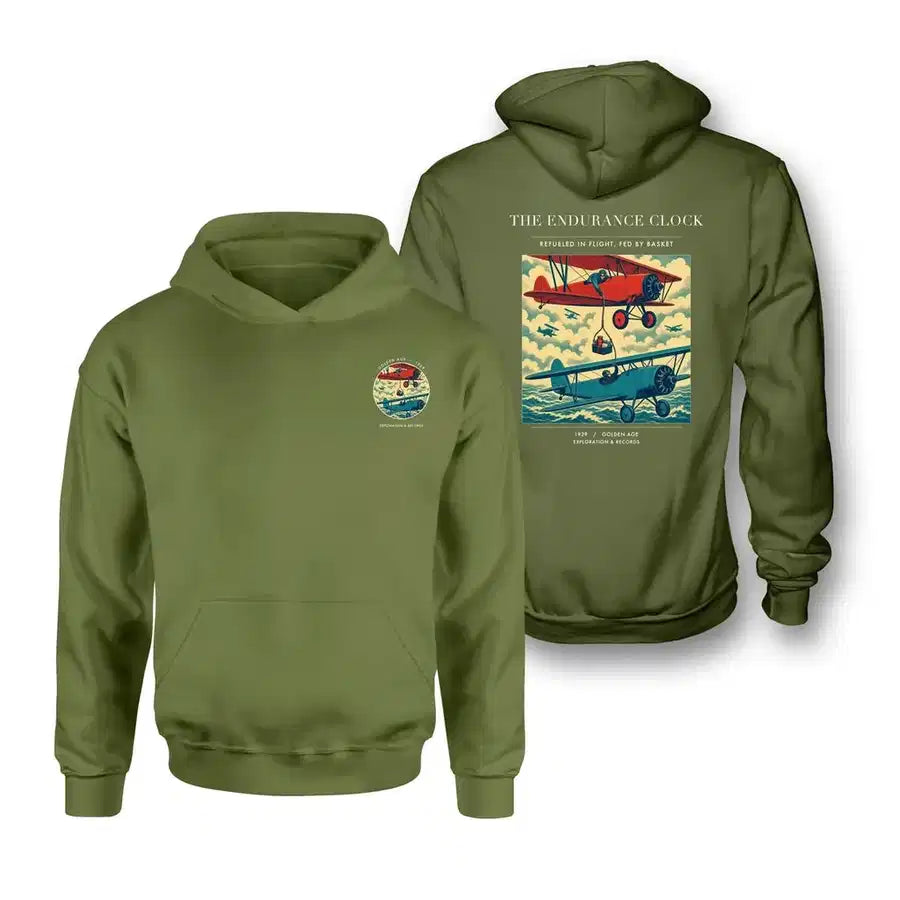 VINTAGE G4203 - The Endurance Clock - Double-Side Hoodie design on greenarmy double side