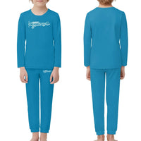 Thumbnail for Special Cessna Text children pajamas - Light Blue