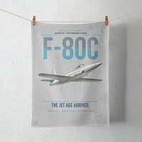 Thumbnail for F-80C Shooting Star design on light gray towel