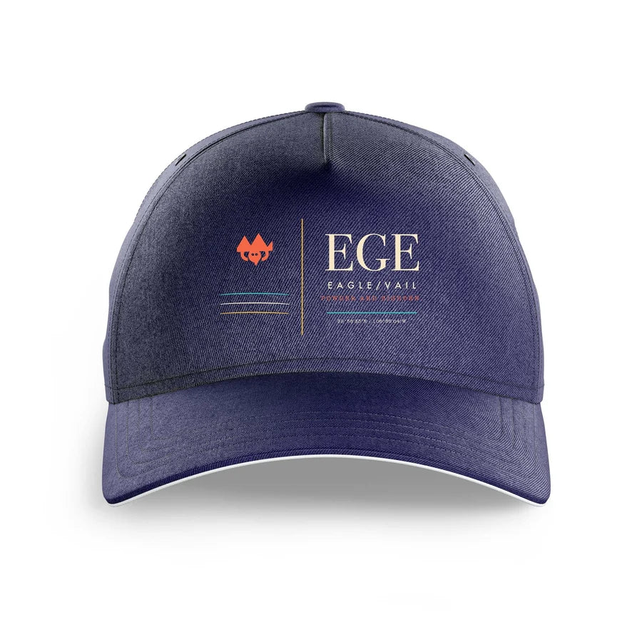 Eagle County Regional Airport EGE — Vail (EGE) design on dark blue printed hat