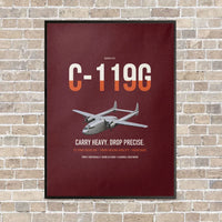 Thumbnail for C-119G Flying Boxcar vertical canvas print - framed - dark red background