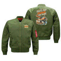 Thumbnail for SIGNAL 662 - The Gravel Bar Knows Our Name - Bomber Jacket design on green bomber jacket