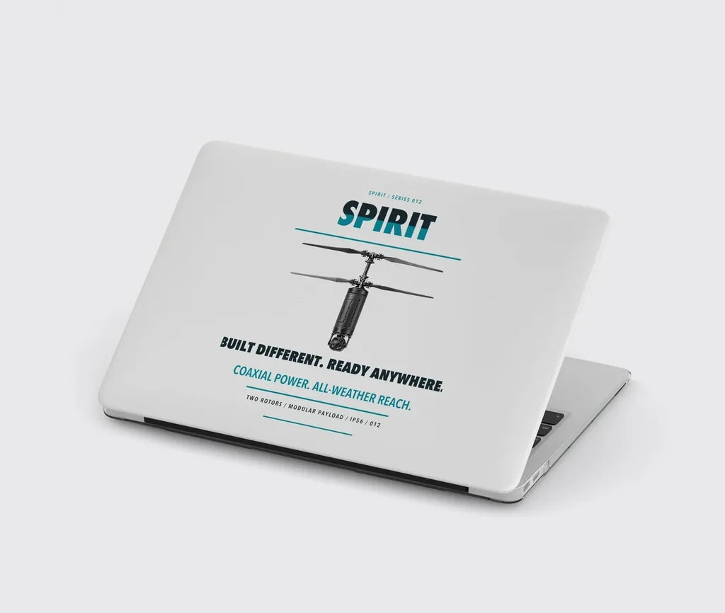 Ascent AeroSystems Spirit design on light gray MacBook case