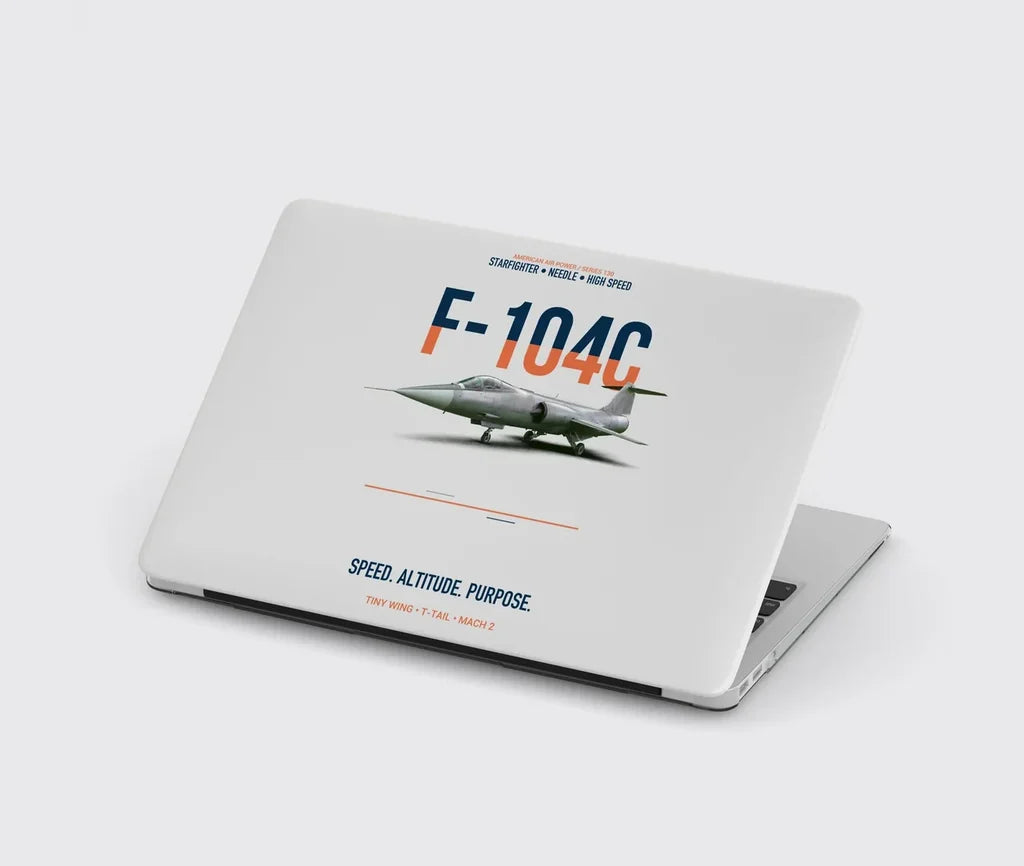 F-104C Starfighter Speed In A Straight Line design on light gray MacBook case