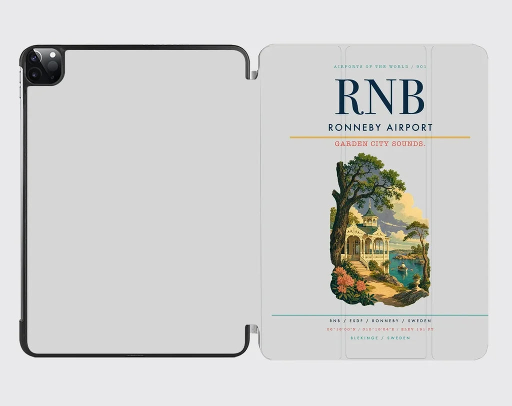 Ronneby Airport (RNB) design on light gray ipad tablet case