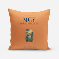 Thumbnail for Sunshine Coast Airport (MCY) design on orange pillow