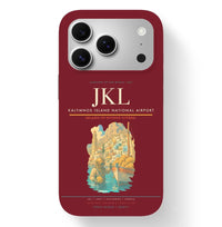Thumbnail for Kalymnos Airport (JKL) design on dark red iPhone 17 Pro MagSafe case