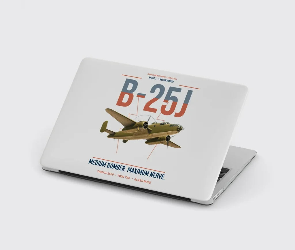 B-25J Mitchell design on light gray MacBook case