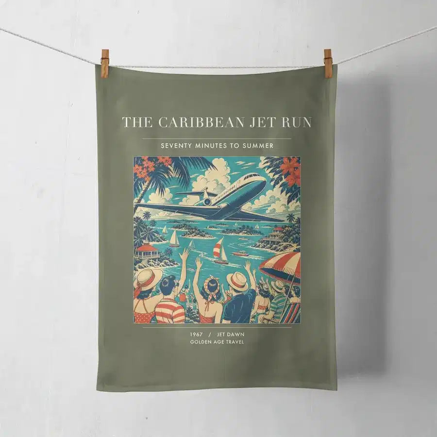 VINTAGE G4122 - The Caribbean Jet Run - Designed Towels design on greenarmy