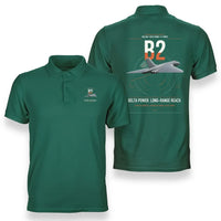 Thumbnail for Avro Vulcan B2 design on green double-side polo t-shirt, double-side print