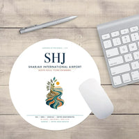 Thumbnail for Sharjah International Airport (SHJ) design on white round mouse pad